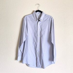 Brooks Brothers Blue White Checkered Long Sleeve Polo Shirt